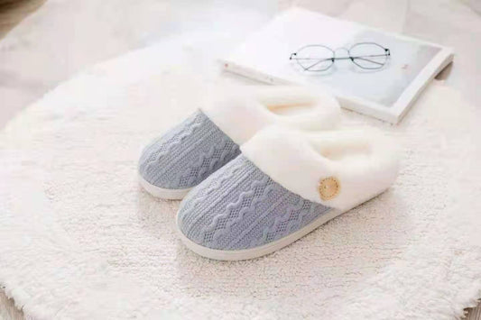 Warm Wool Knitted Design Slippers