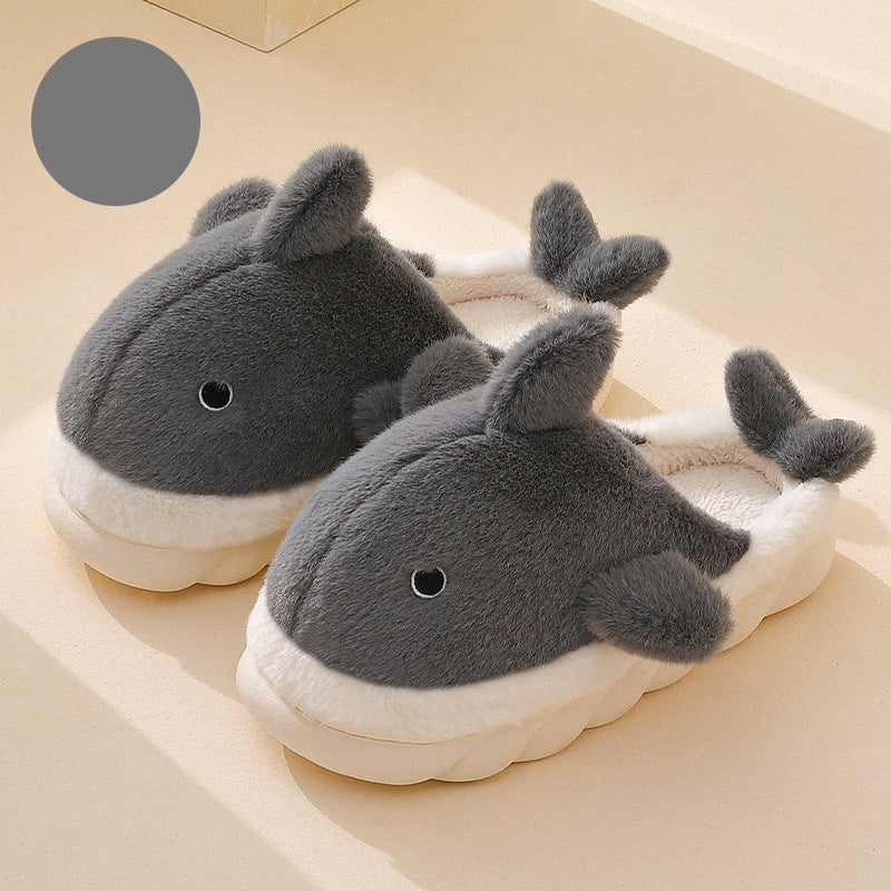 Shark Slippers Soft Sole Furry Shoes Home Bedroom Slippers