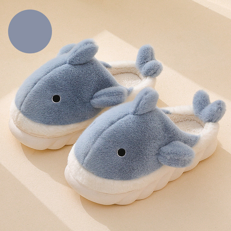 Shark Slippers Soft Sole Furry Shoes Home Bedroom Slippers