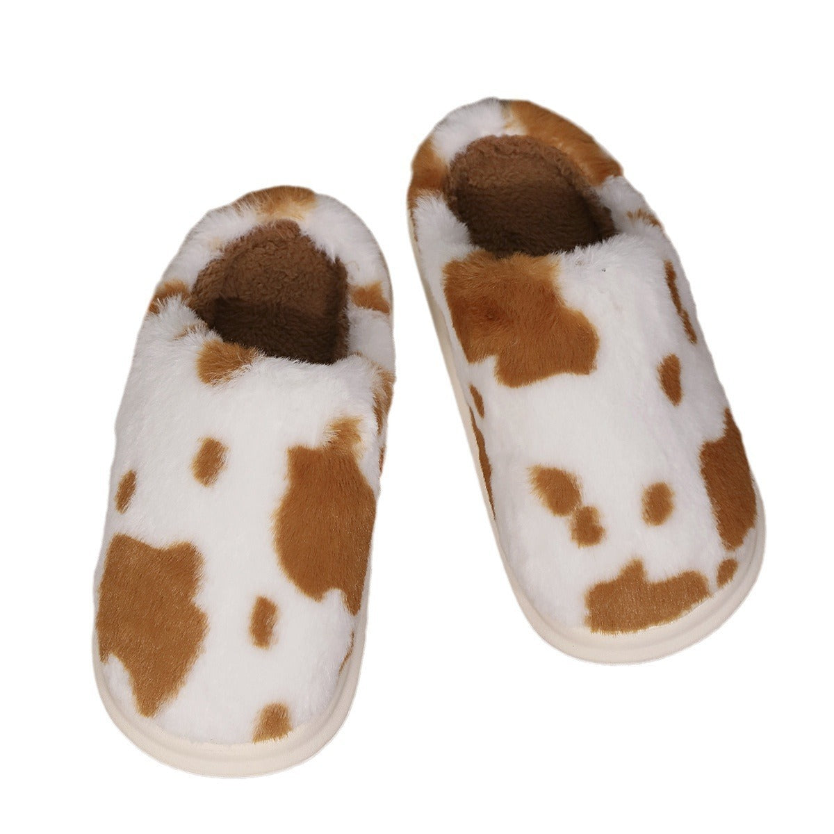 Cute Cow Spotted Plush Slippers