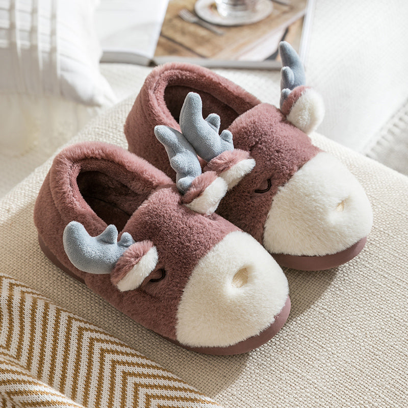 Home cute cotton reindeer slippers