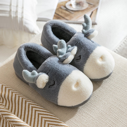 Home cute cotton reindeer slippers