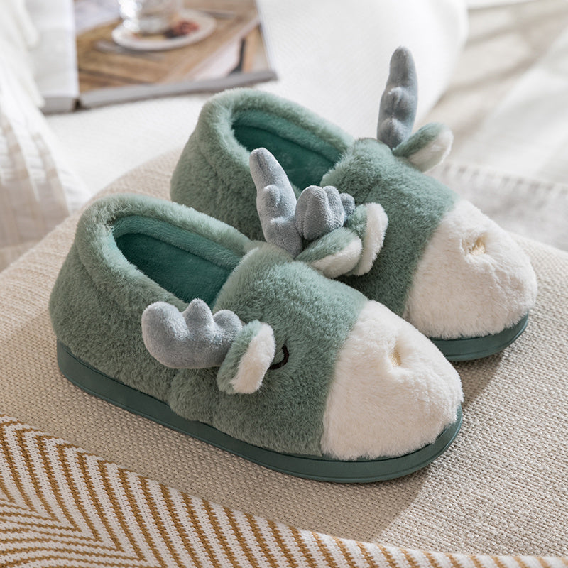 Home cute cotton reindeer slippers