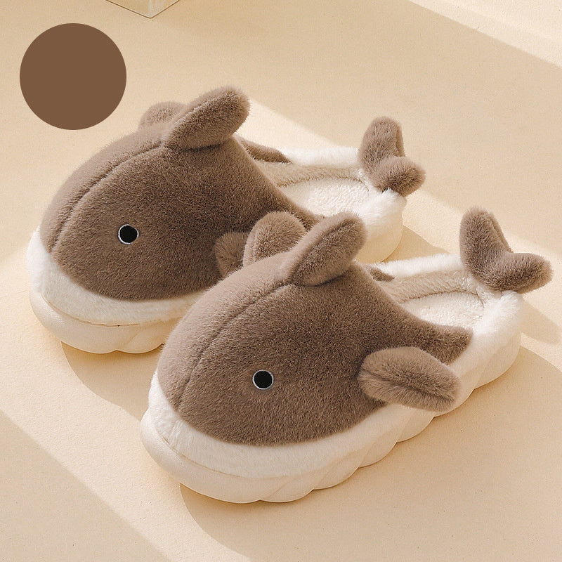 Shark Slippers Soft Sole Furry Shoes Home Bedroom Slippers