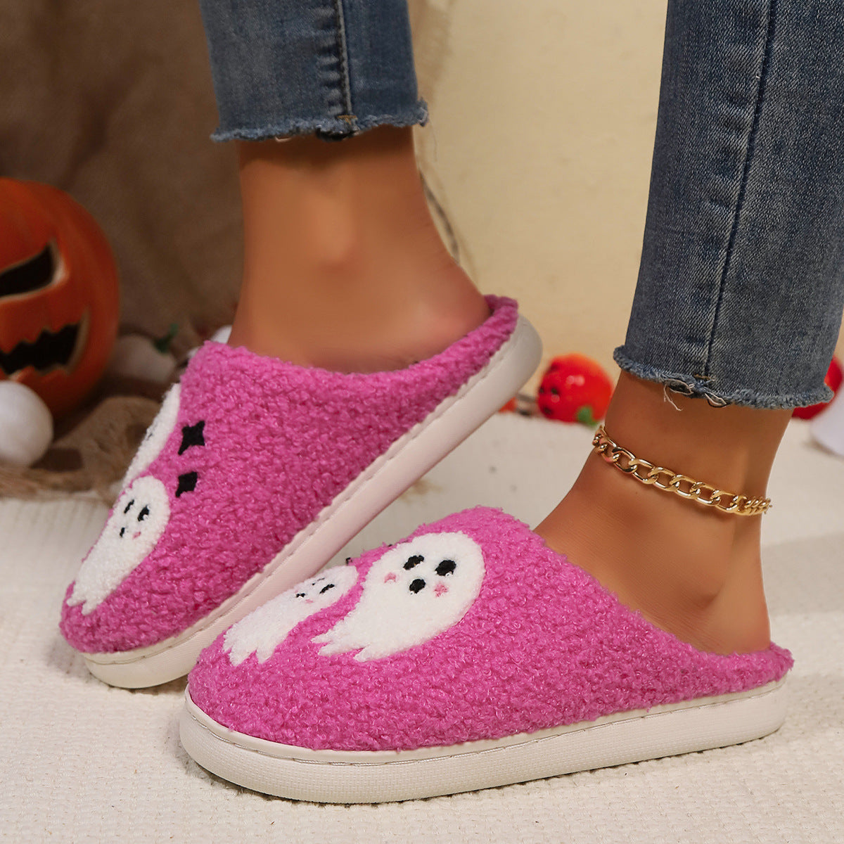 Halloween Cartoon Ghost Slippers