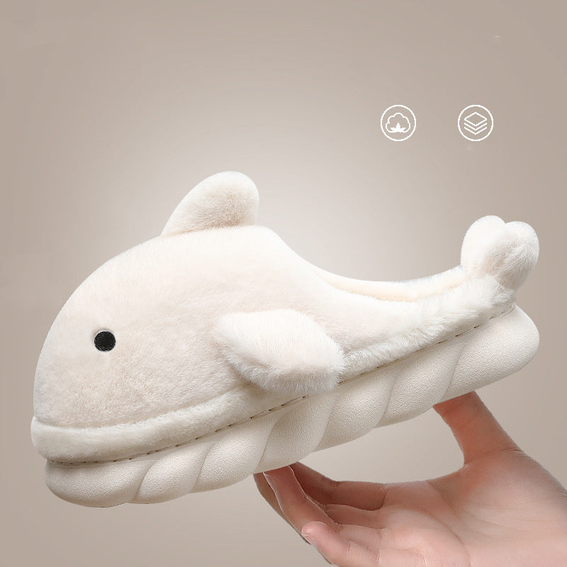 Shark Slippers Soft Sole Furry Shoes Home Bedroom Slippers