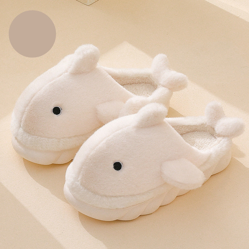 Shark Slippers Soft Sole Furry Shoes Home Bedroom Slippers